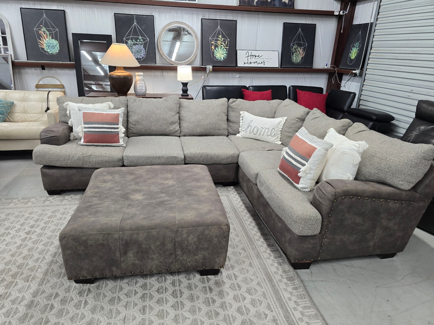 Tan Sectional Couch With Ottoman 🚛 DELIVERY AVAILABLE SAME DAY 🚚 image | Ivy Store