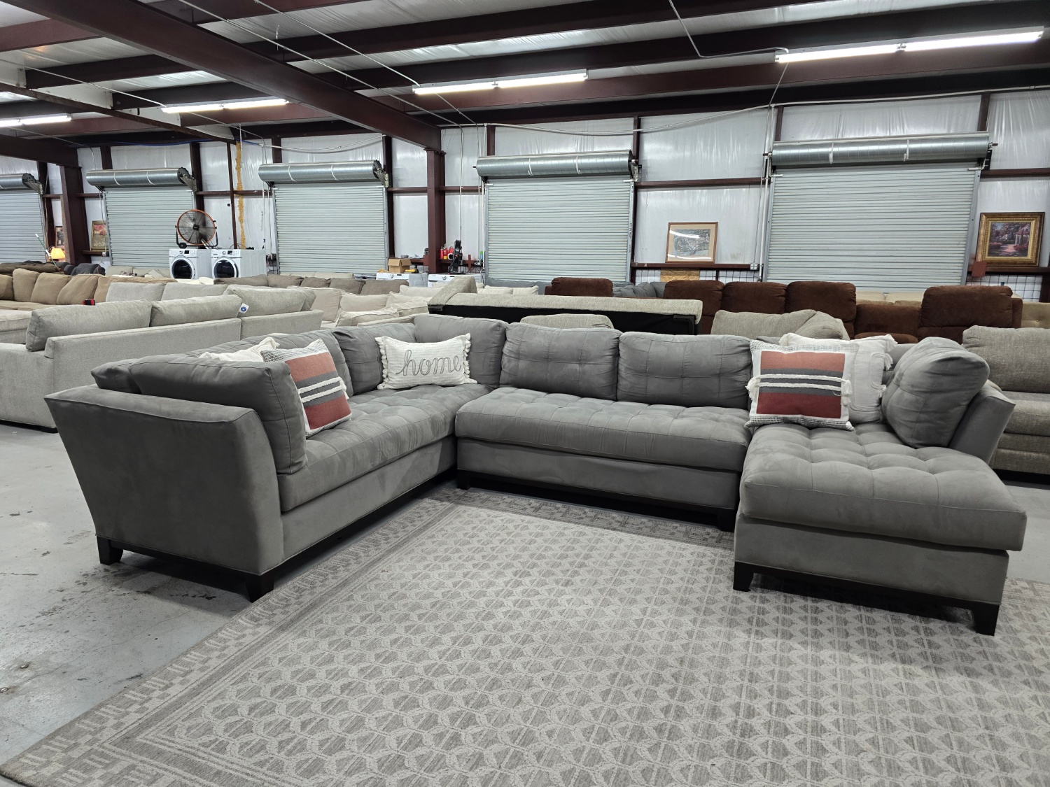 Super Comfortable Gray Cindy Crawford Sectional Couch 🚛 SAME DAY DELIVERY AVAILABLE  🚚 image | Ivy Store
