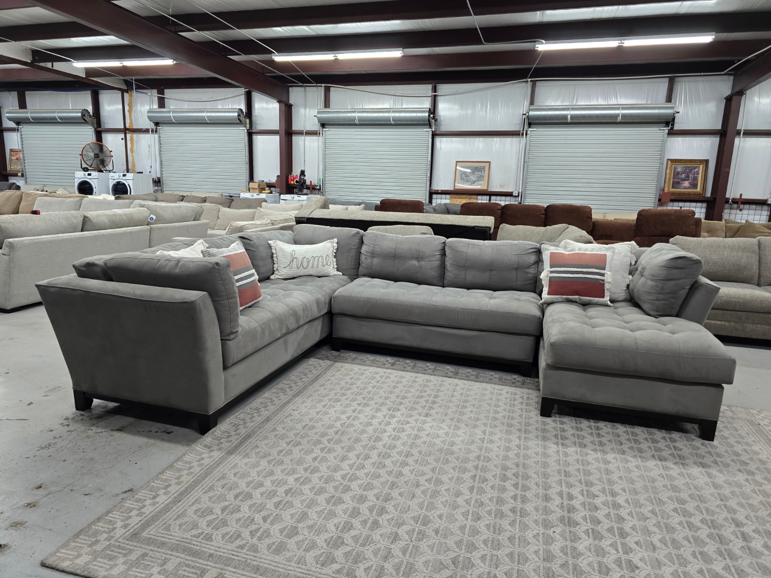 Super Comfortable Gray Cindy Crawford Sectional Couch 🚛 SAME DAY DELIVERY AVAILABLE  🚚 image | Ivy Store
