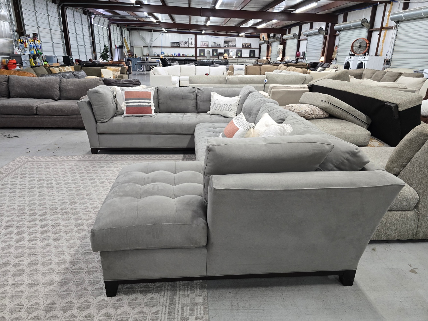 Super Comfortable Gray Cindy Crawford Sectional Couch 🚛 SAME DAY DELIVERY AVAILABLE  🚚 image | Ivy Store