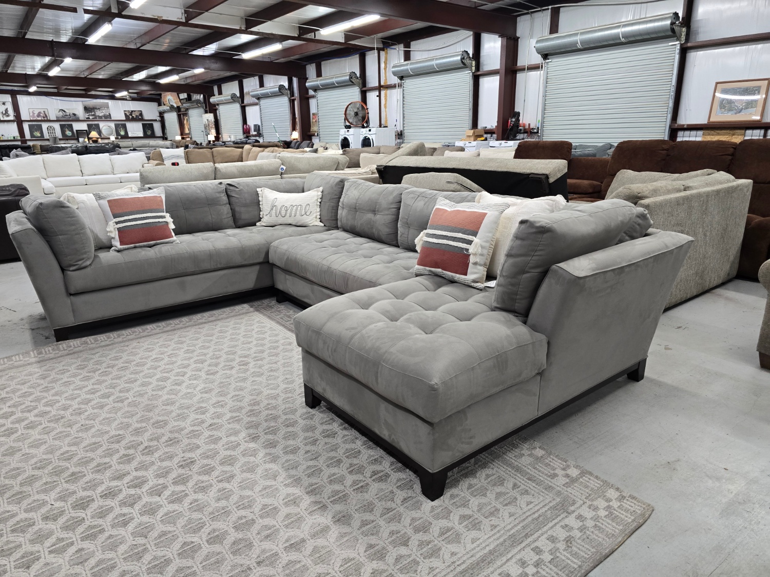 Super Comfortable Gray Cindy Crawford Sectional Couch 🚛 SAME DAY DELIVERY AVAILABLE  🚚 image | Ivy Store