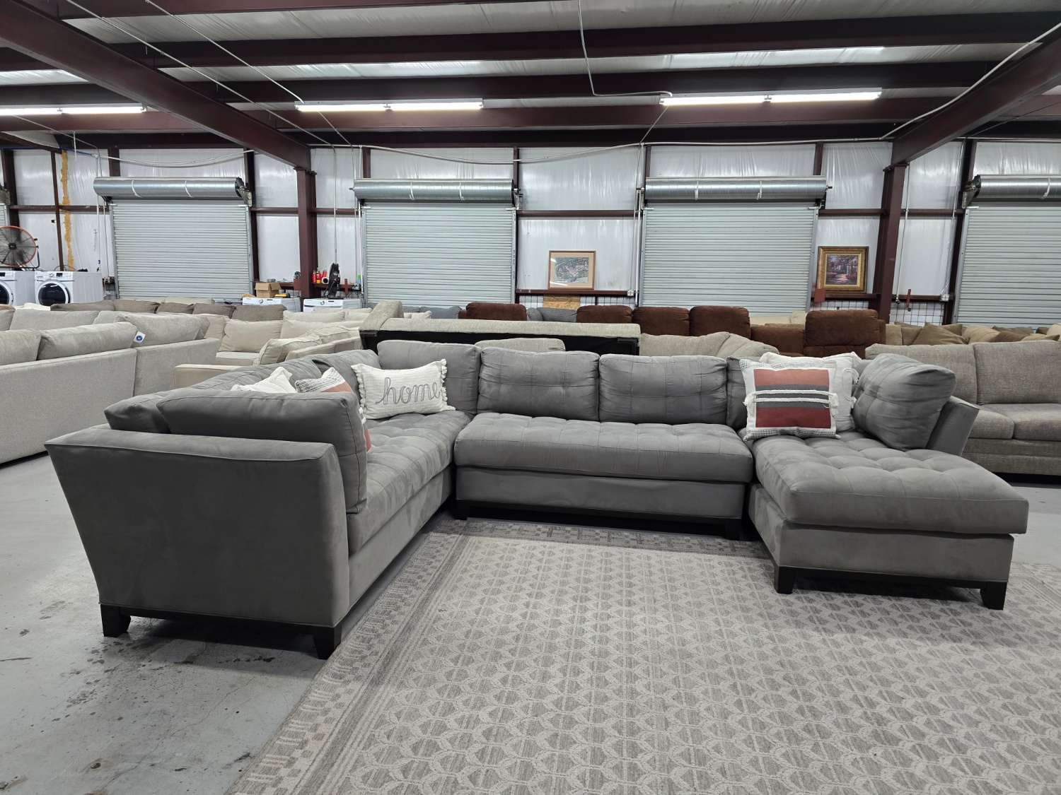 Super Comfortable Gray Cindy Crawford Sectional Couch 🚛 SAME DAY DELIVERY AVAILABLE  🚚 image | Ivy Store