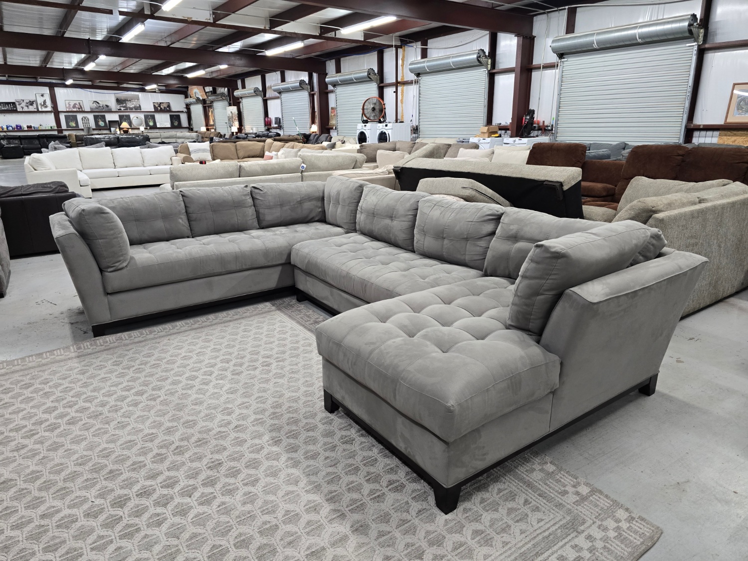Super Comfortable Gray Cindy Crawford Sectional Couch 🚛 SAME DAY DELIVERY AVAILABLE  🚚 image | Ivy Store