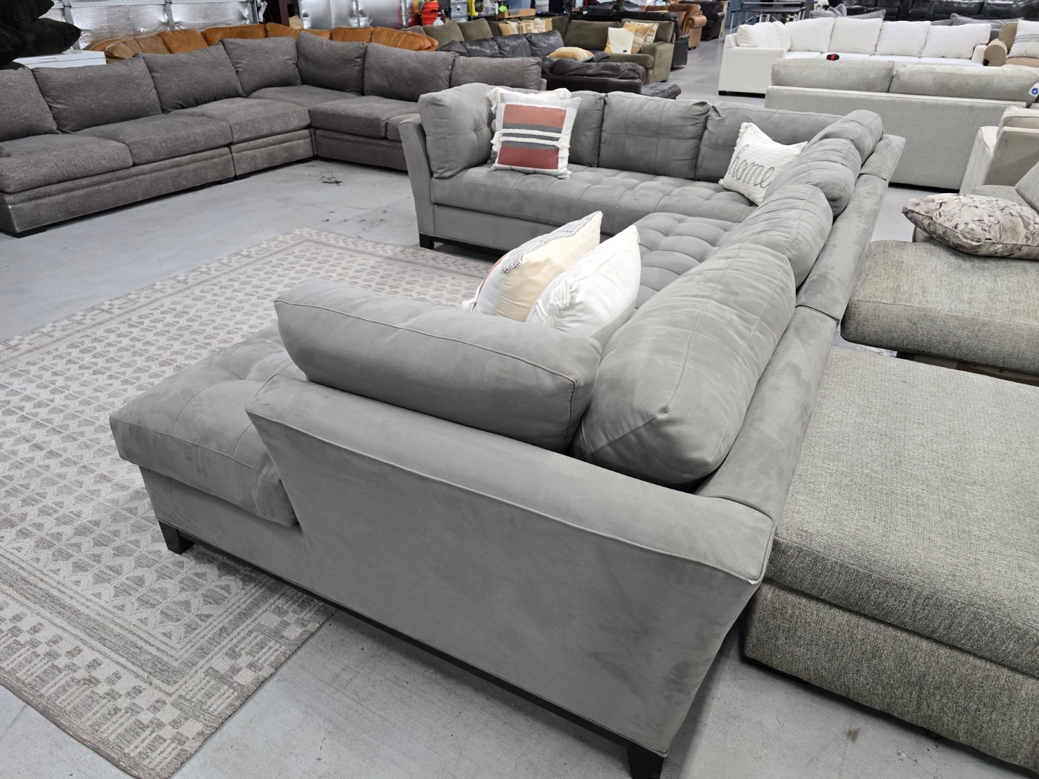 Super Comfortable Gray Cindy Crawford Sectional Couch 🚛 SAME DAY DELIVERY AVAILABLE  🚚 image | Ivy Store