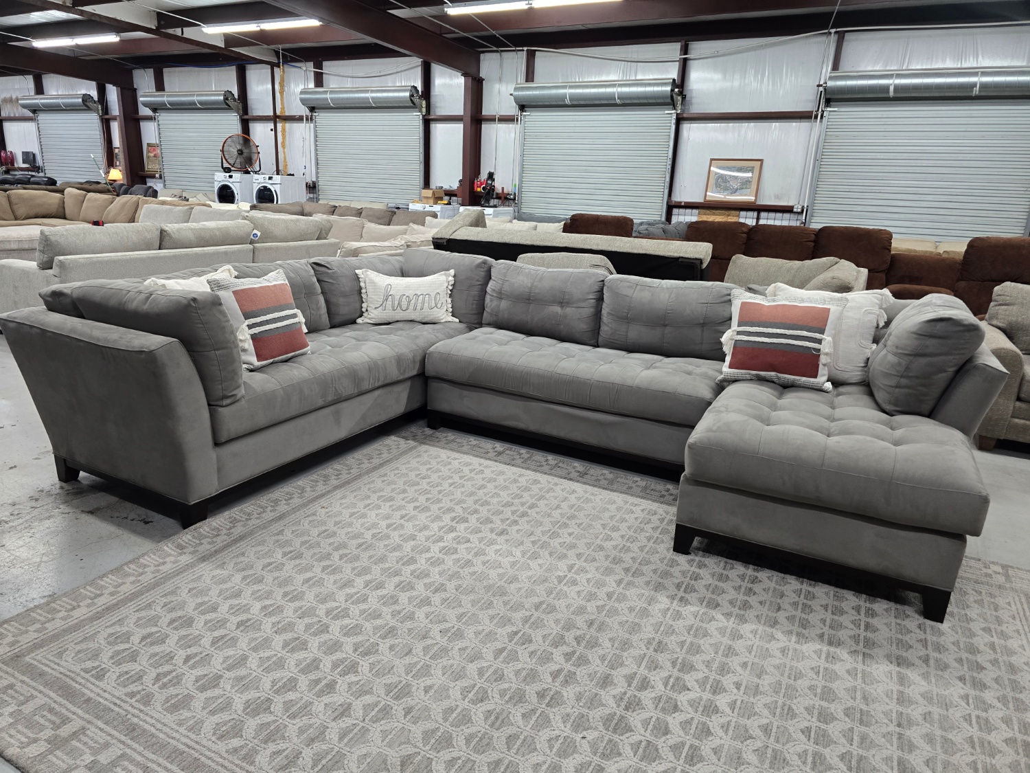 Super Comfortable Gray Cindy Crawford Sectional Couch 🚛 SAME DAY DELIVERY AVAILABLE  🚚 image | Ivy Store