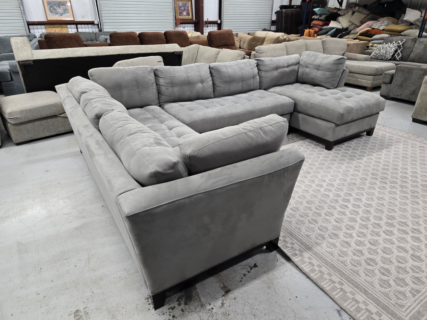 Super Comfortable Gray Cindy Crawford Sectional Couch 🚛 SAME DAY DELIVERY AVAILABLE  🚚 image | Ivy Store