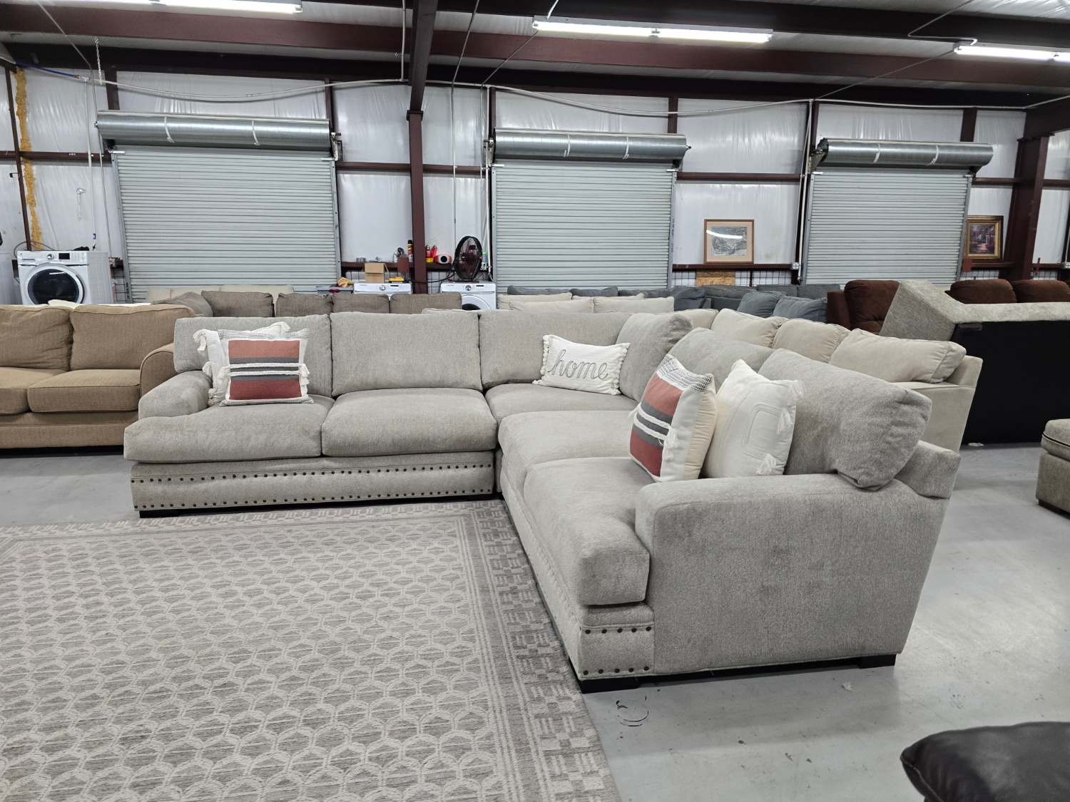 Beautiful Beige Cindy Crawford Sectional Couch For Sale With 🚛 SAME DAY DELIVERY 🚚 Image #2 | Ivy Store