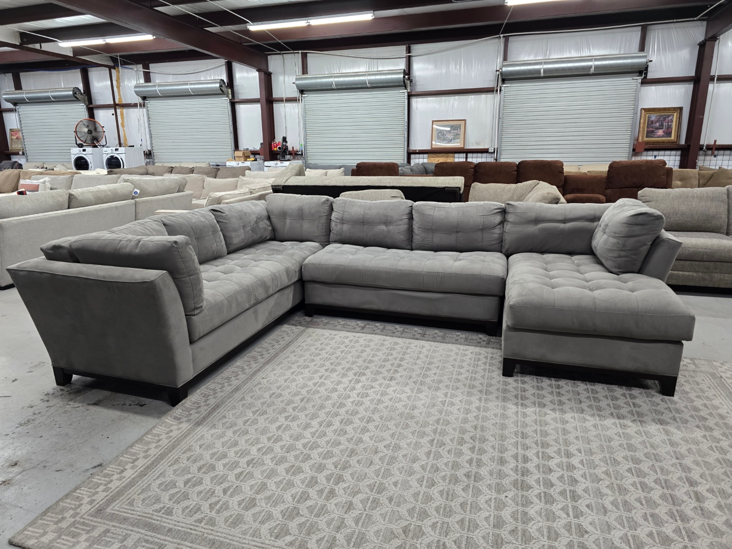 Super Comfortable Gray Cindy Crawford Sectional Couch 🚛 SAME DAY DELIVERY AVAILABLE  🚚 image | Ivy Store