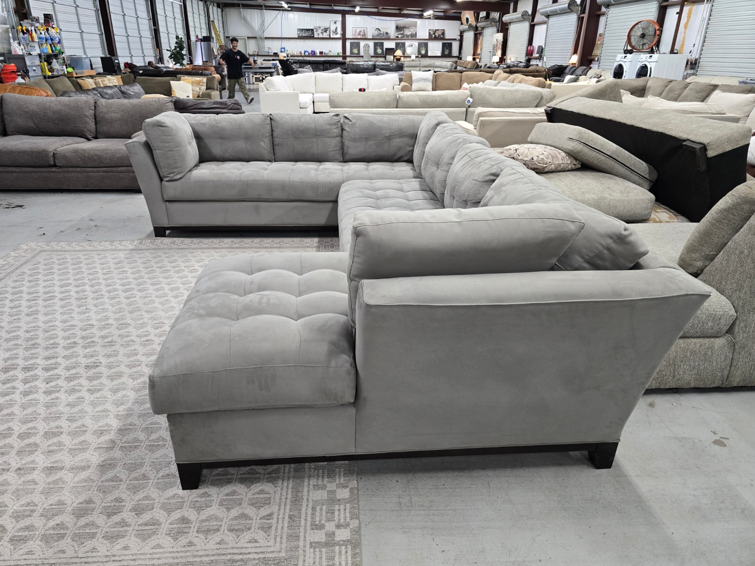 Super Comfortable Gray Cindy Crawford Sectional Couch 🚛 SAME DAY DELIVERY AVAILABLE  🚚 image | Ivy Store