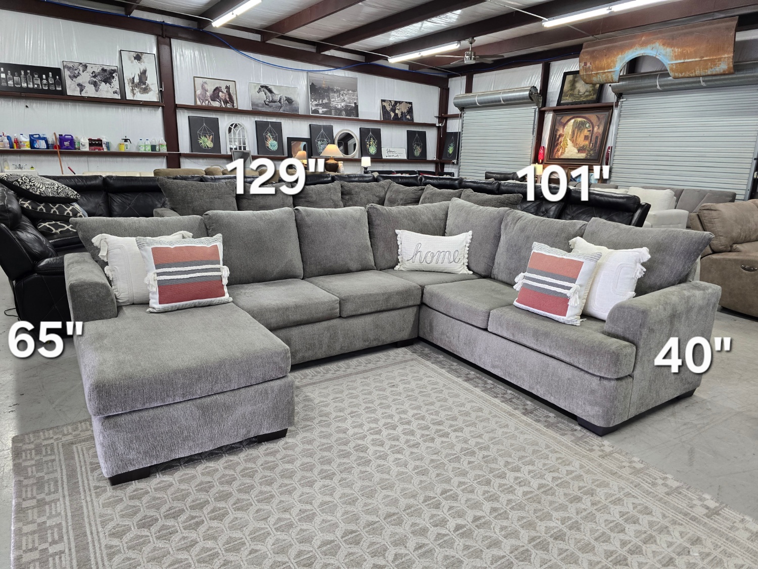 Light Gray U-shaped Sectional Couch with reversible chase lounge 🚛 SAME DAY DELIVERY AVAILABLE  🚚 Image #2 | Ivy Store