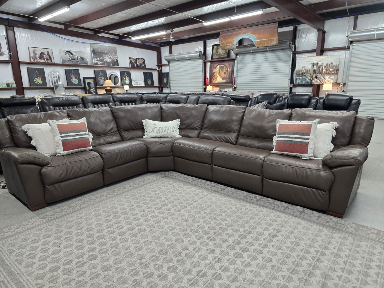 Natuzzi Leather Sectional Couch For Sale with 🚛 FAST SAME DAY DELIVERY! 🚚 image | Ivy Store
