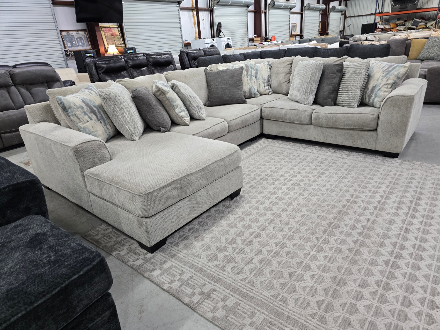 Ardsley Pewter 4-Piece Sectional with Chaise 🚛 FAST SAME DAY DELIVERY! 🚚 Image #1 | Ivy Store
