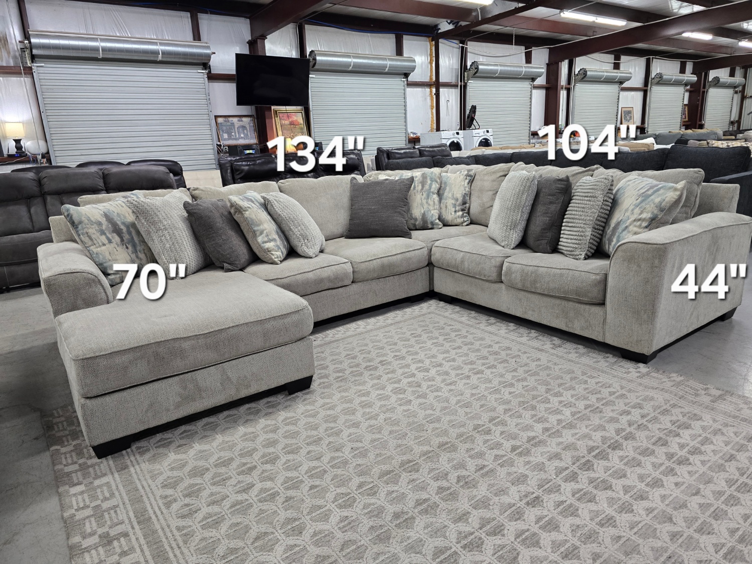 Ardsley Pewter 4-Piece Sectional with Chaise 🚛 FAST SAME DAY DELIVERY! 🚚 Image #2 | Ivy Store