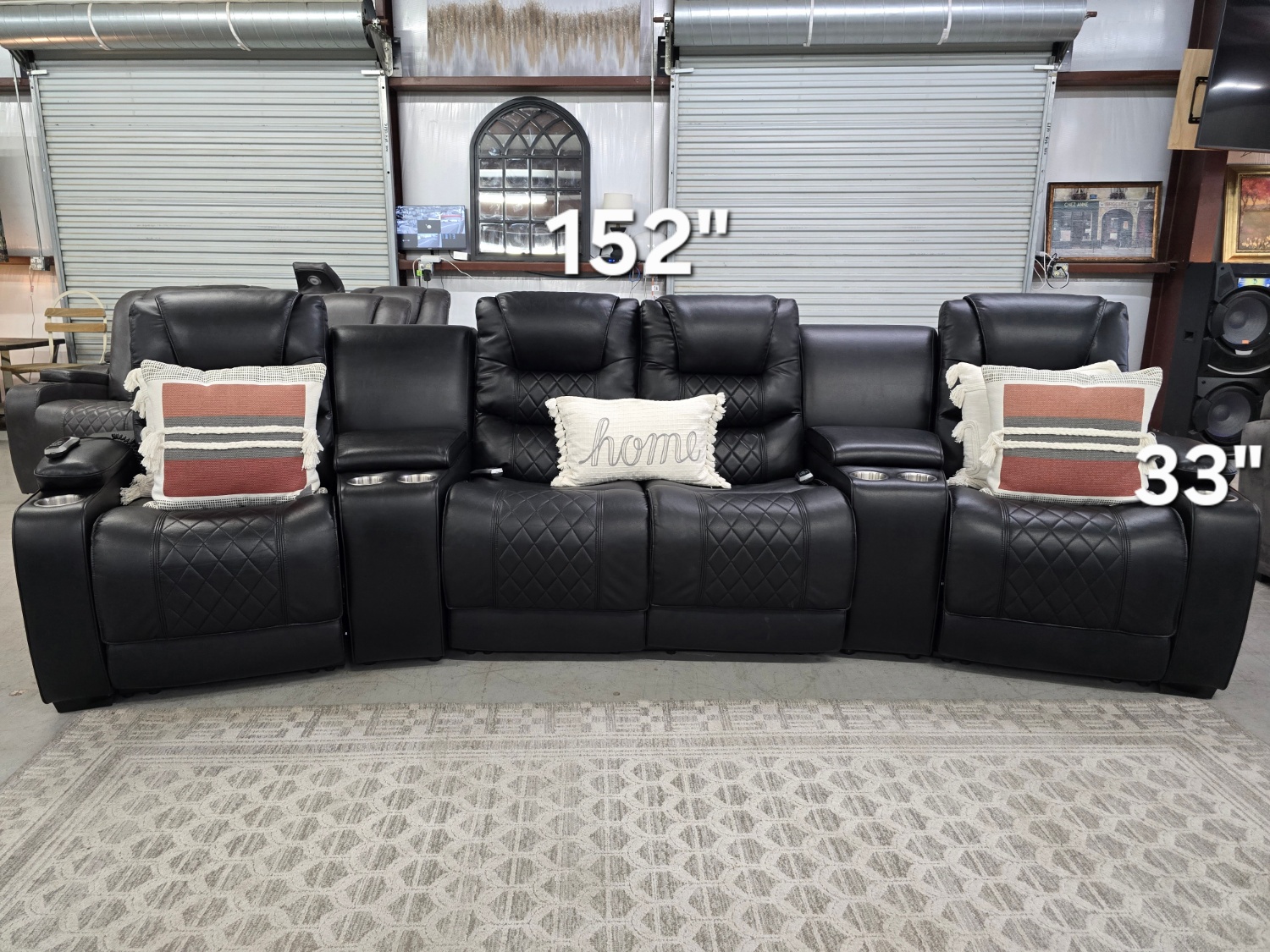 Black Theater power Reclining Sectional 🚛 FAST SAME DAY DELIVERY! 🚚 Image #2 | Ivy Store