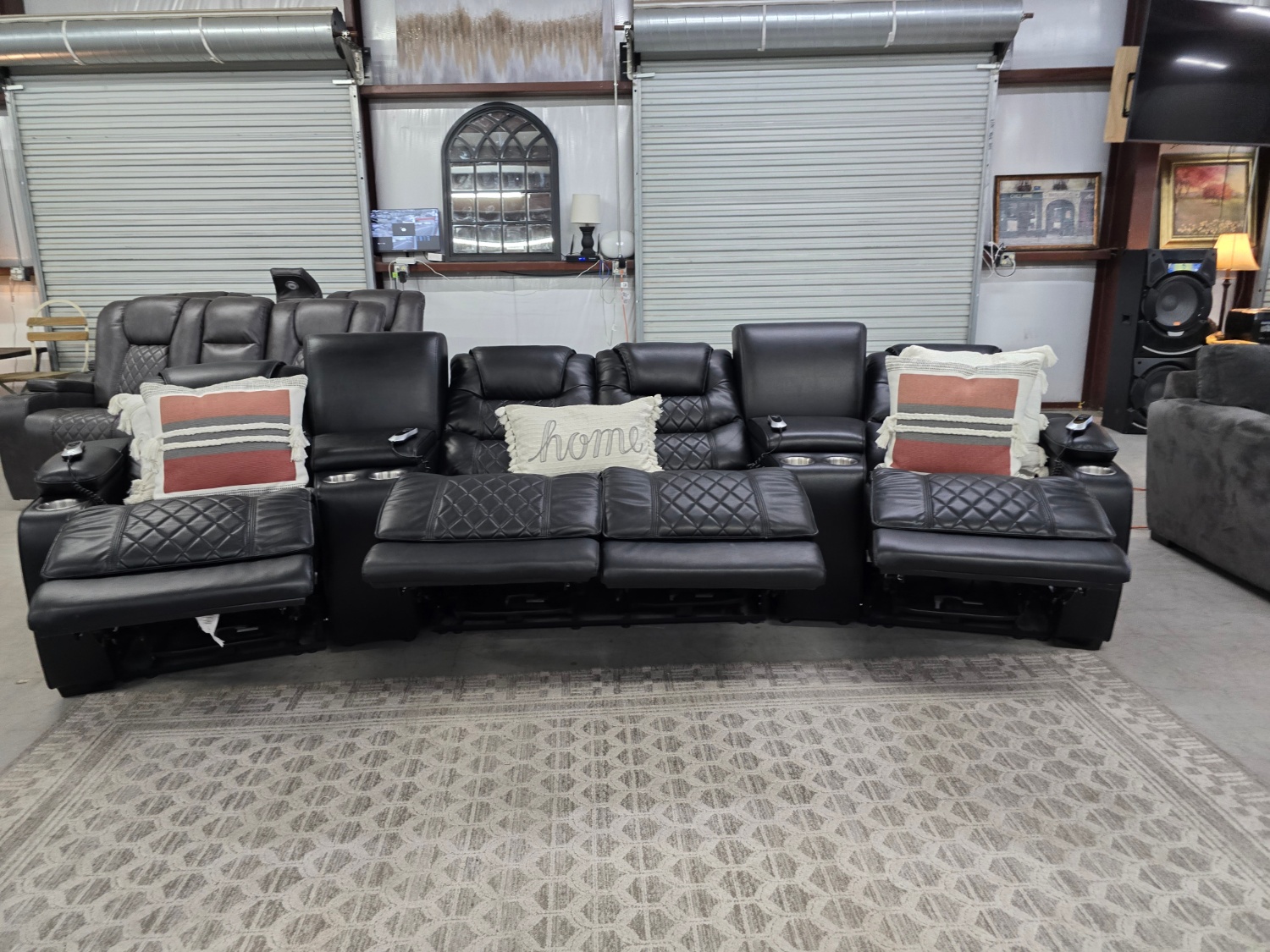 Black Theater power Reclining Sectional 🚛 FAST SAME DAY DELIVERY! 🚚 Image #2 | Ivy Store