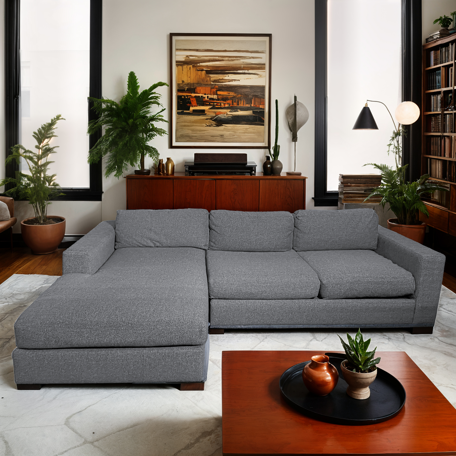 (Free Delivery) West Elm Urban Tweed Sectional Image #1 | Ivy Store