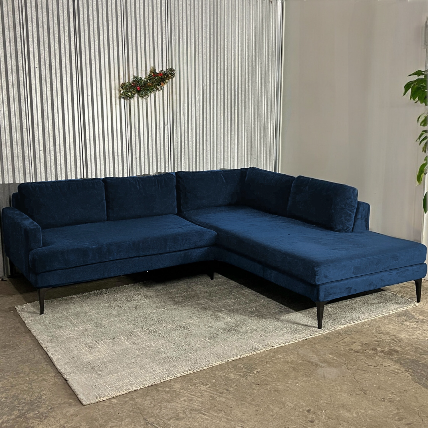 (Free Delivery) West Elm Andes Velvet Sectional image | Ivy Store