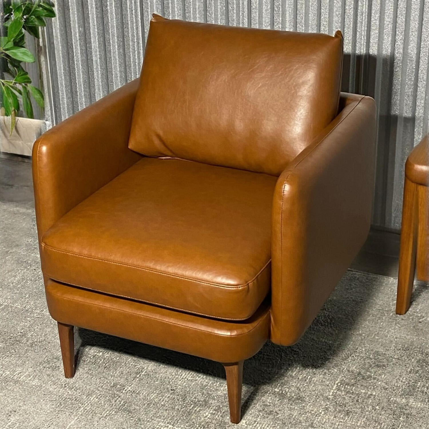 (Free Delivery) New West Elm Auburn Leather Chair Image #2 | Ivy Store