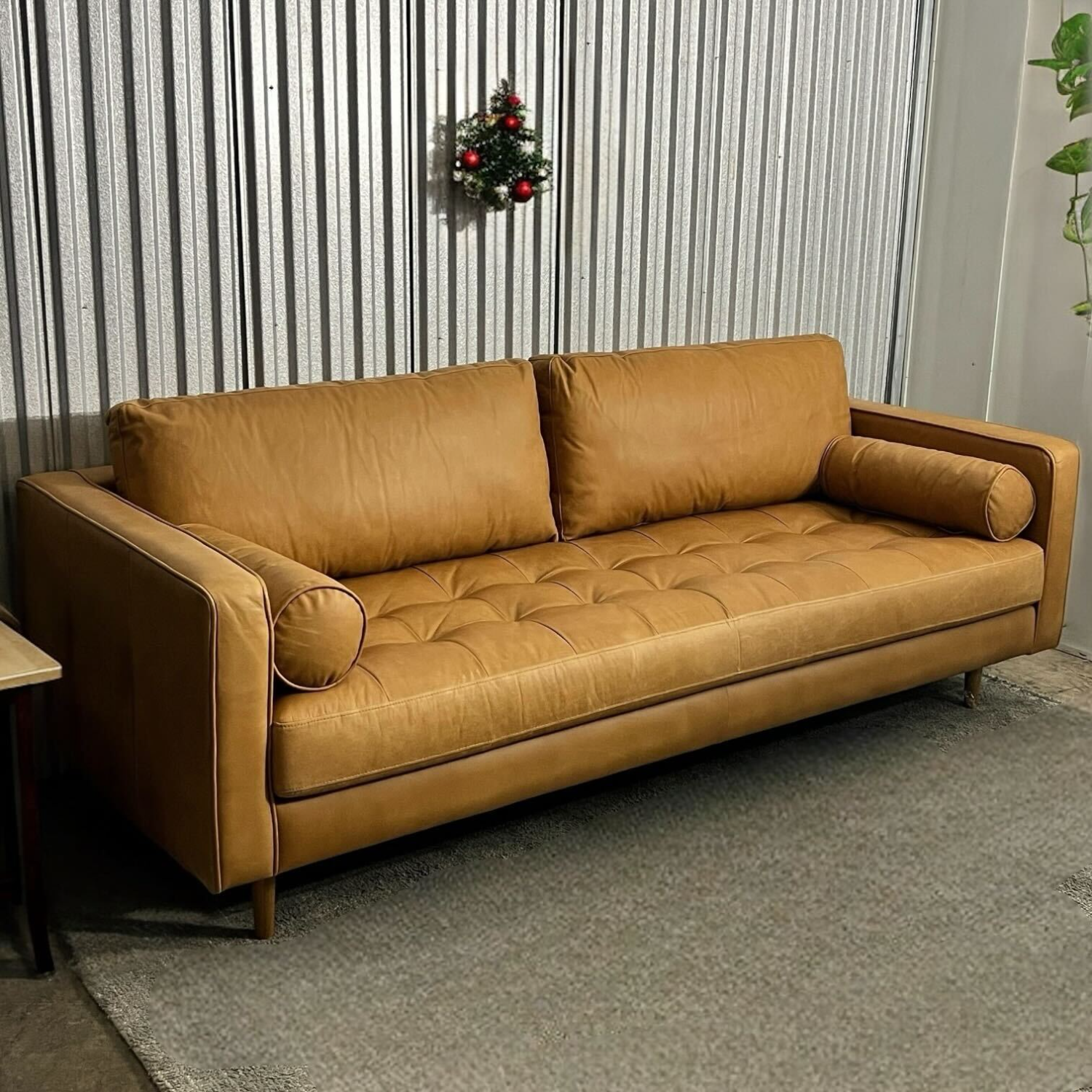 (Free Delivery) New West Elm Dennes Leather Sofa Image #2 | Ivy Store