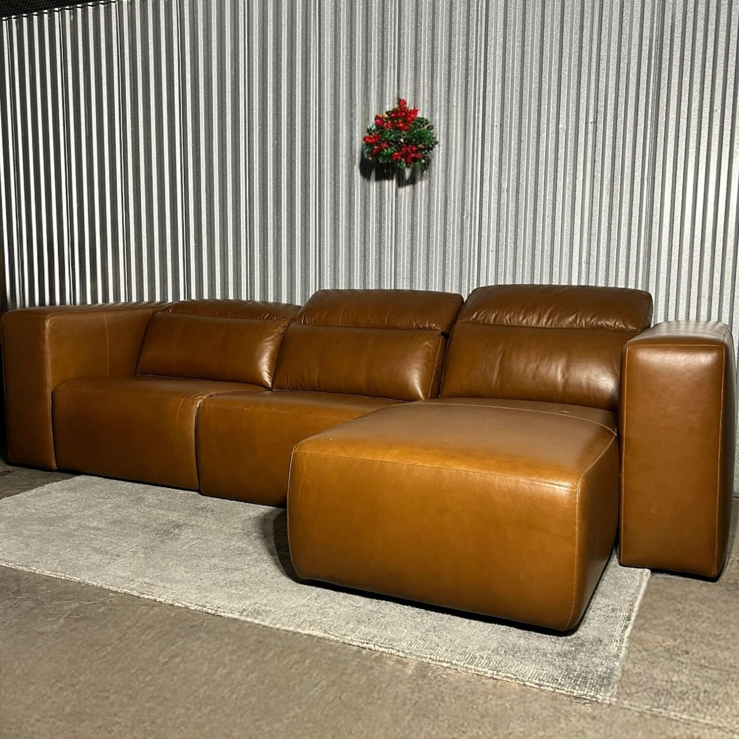 (Free Delivery) New West Elm Leo Leather Sectional Image #1 | Ivy Store