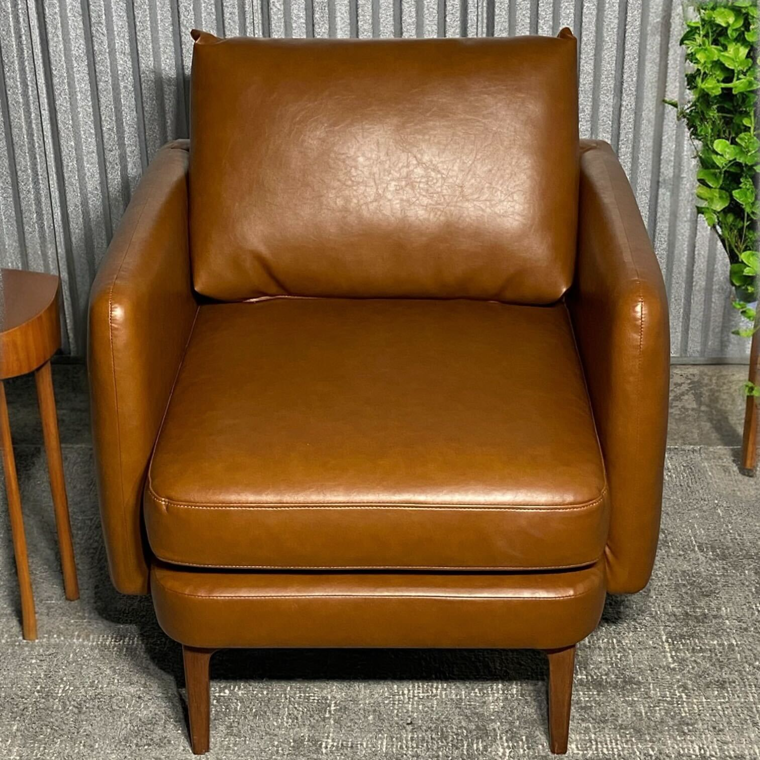 (Free Delivery) New West Elm Auburn Leather Chair Image #1 | Ivy Store