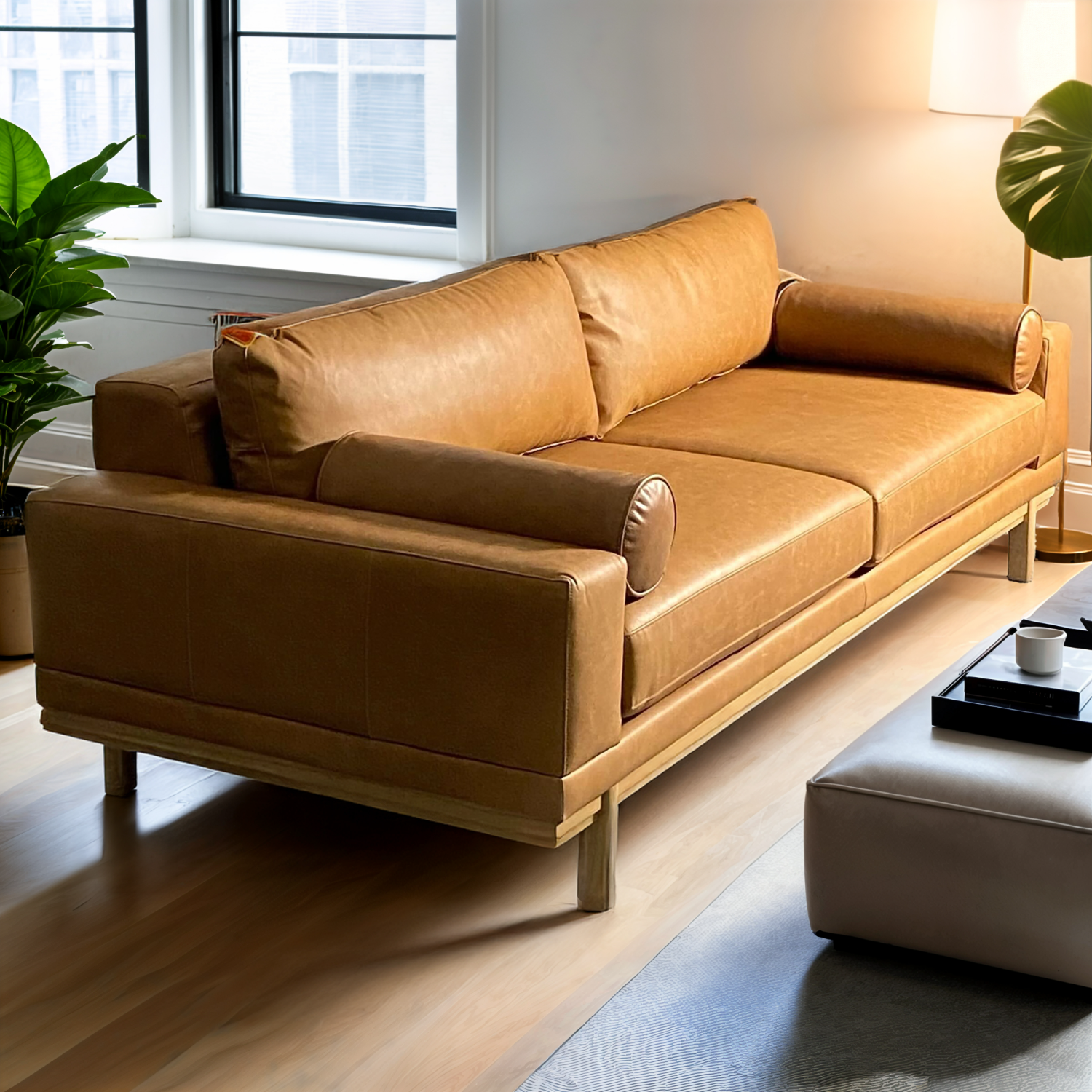 (Free Delivery) Brand New West Elm Dewitt Leather Couch Image #2 | Ivy Store