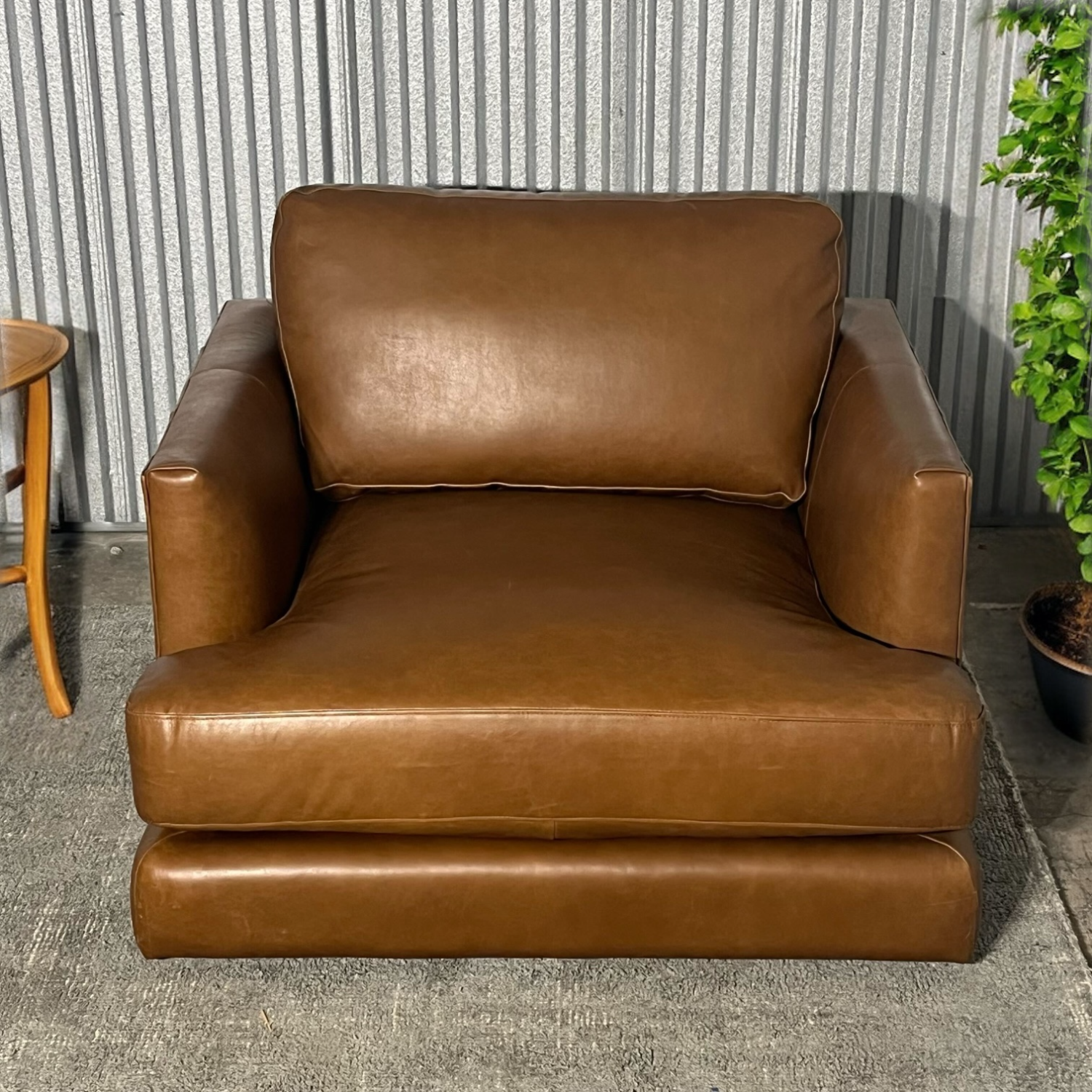 (Delivery Available) New West Elm Haven Leather Chair and a Half Image #1 | Ivy Store
