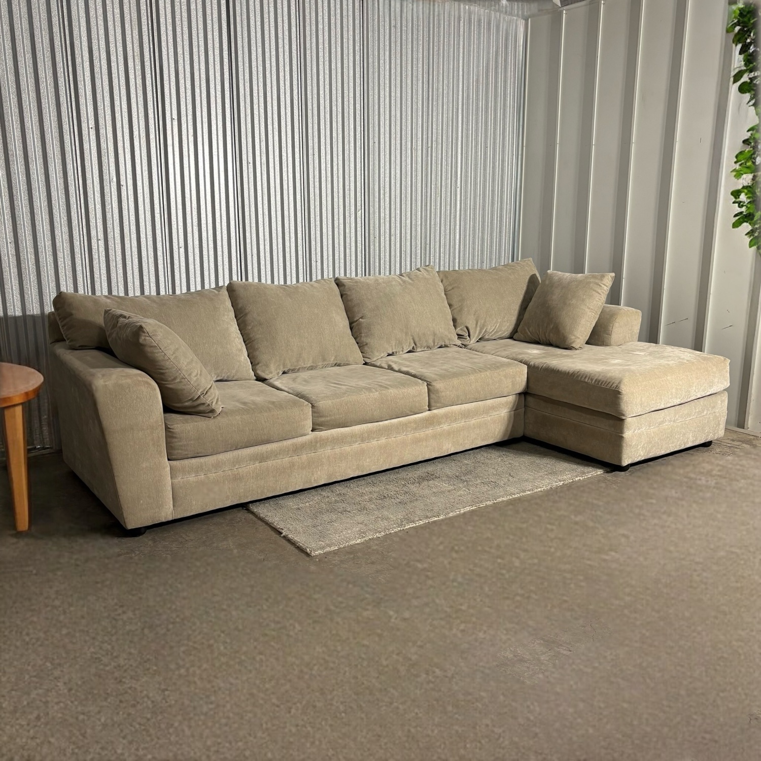 (Delivery Available) chaise sectional 4pc beige couch Image #1 | Ivy Store