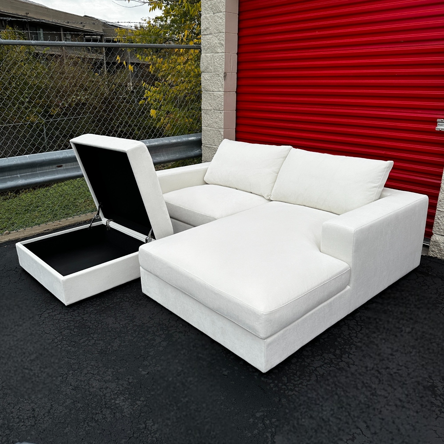 White New Sectional Couch with Ottoman Image #2 | Ivy Store