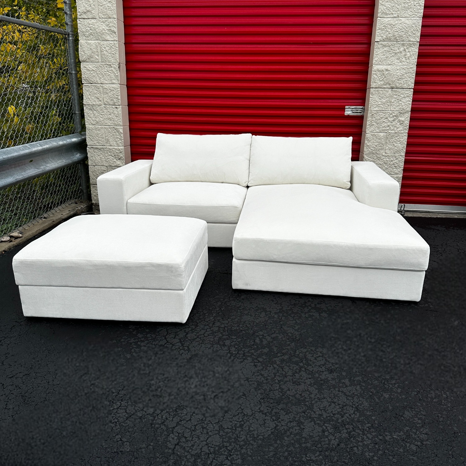 White New Sectional Couch with Ottoman Image #1 | Ivy Store