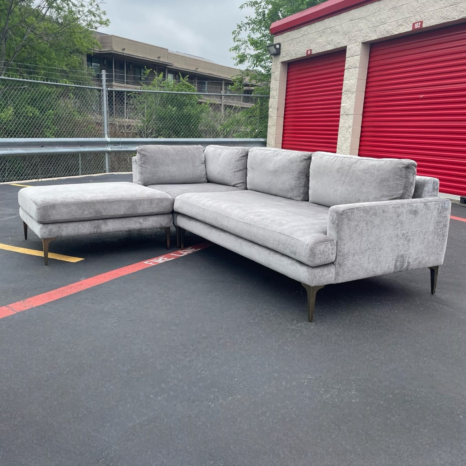 Gray West Elm Andes Sectional Couch image | Ivy Store