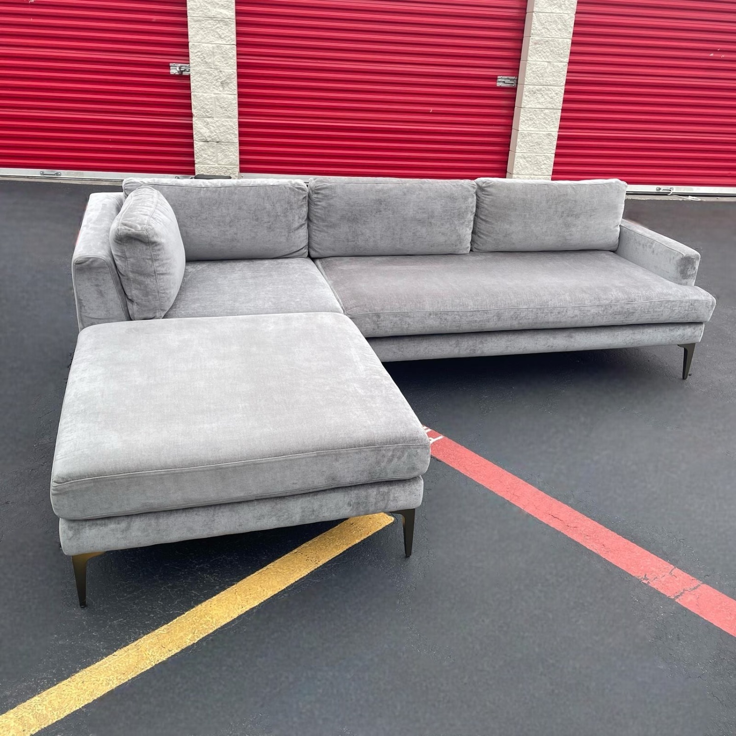 Gray West Elm Andes Sectional Couch image | Ivy Store