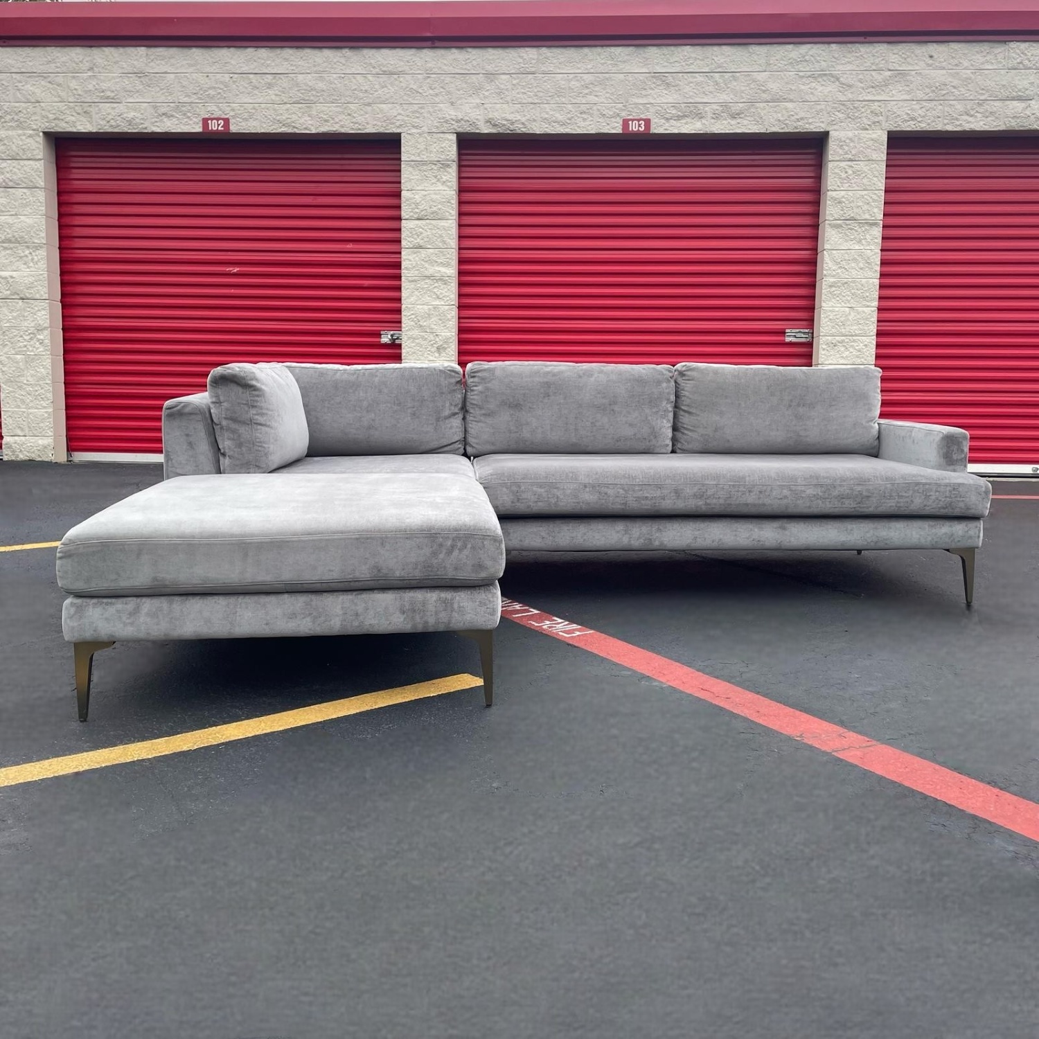 Gray West Elm Andes Sectional Couch image | Ivy Store