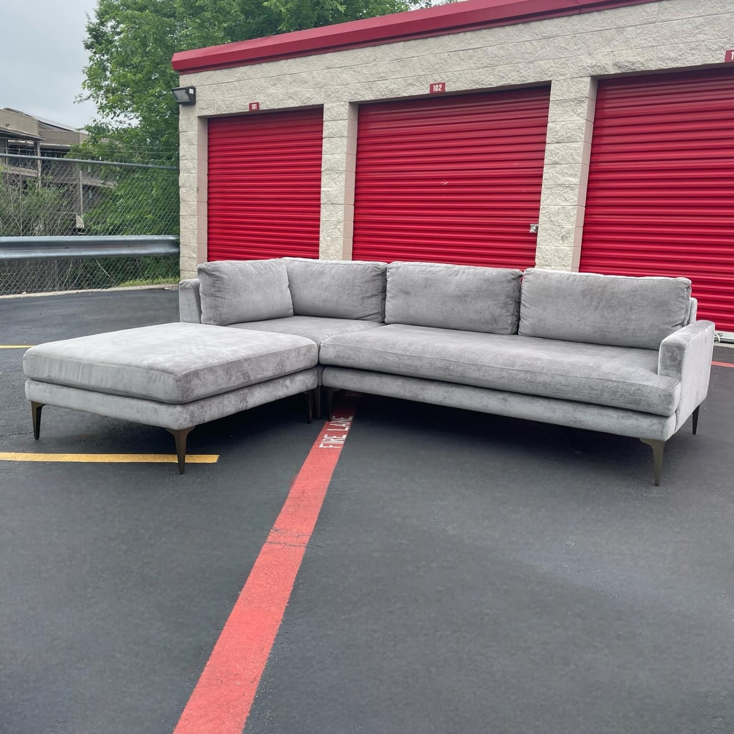Gray West Elm Andes Sectional Couch image | Ivy Store