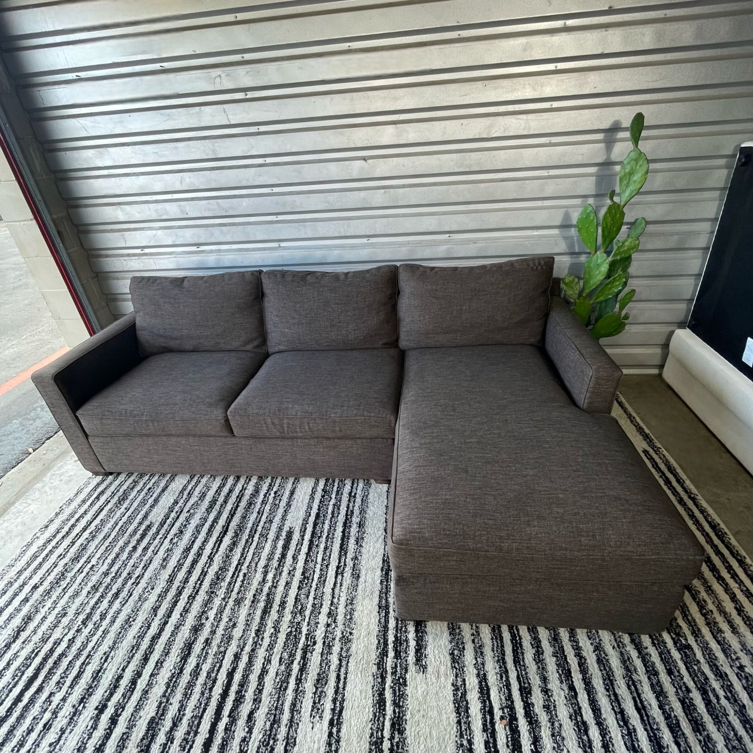 Gray Crate and Barrel Sectional Couch Image #1 | Ivy Store