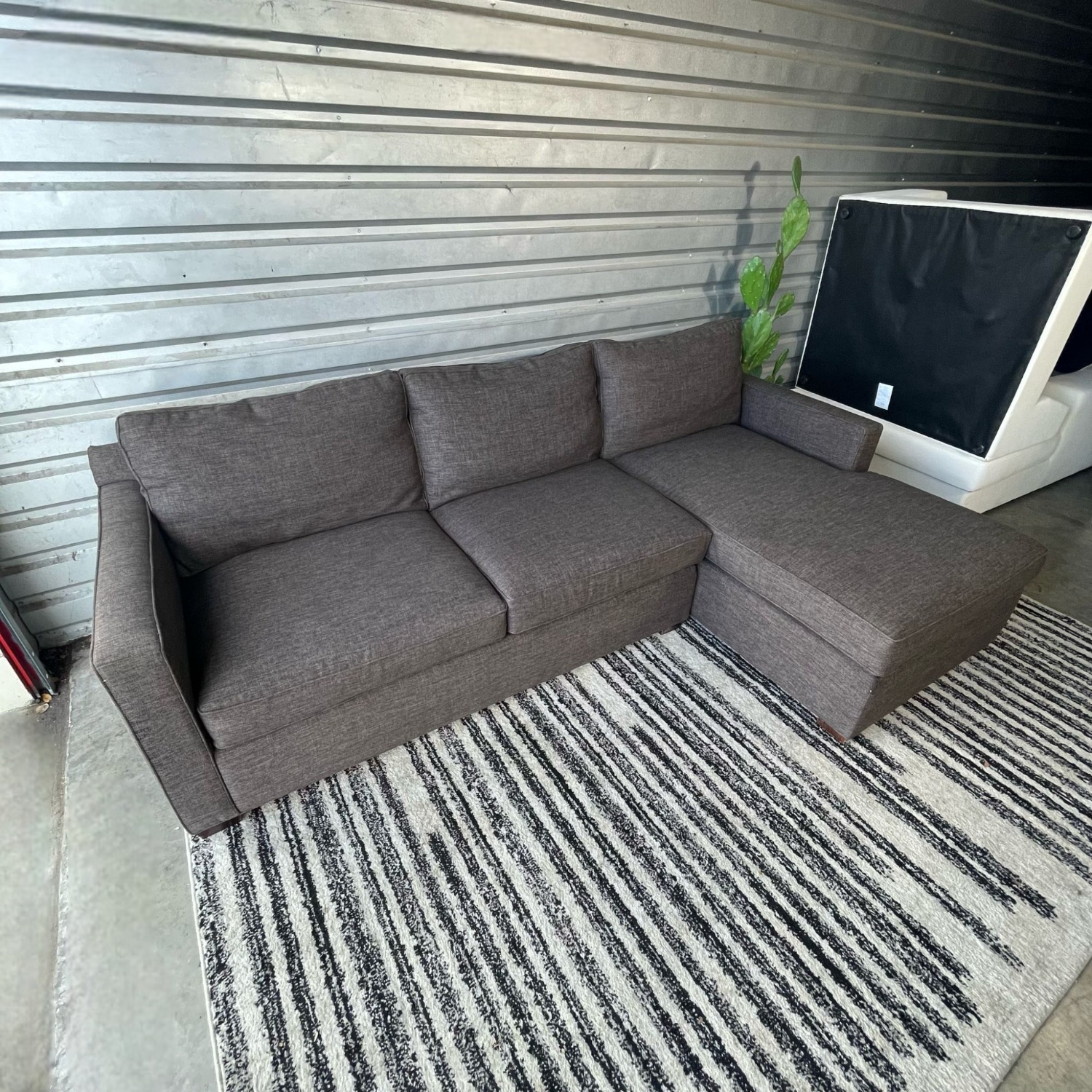 Gray Crate and Barrel Sectional Couch Image #2 | Ivy Store