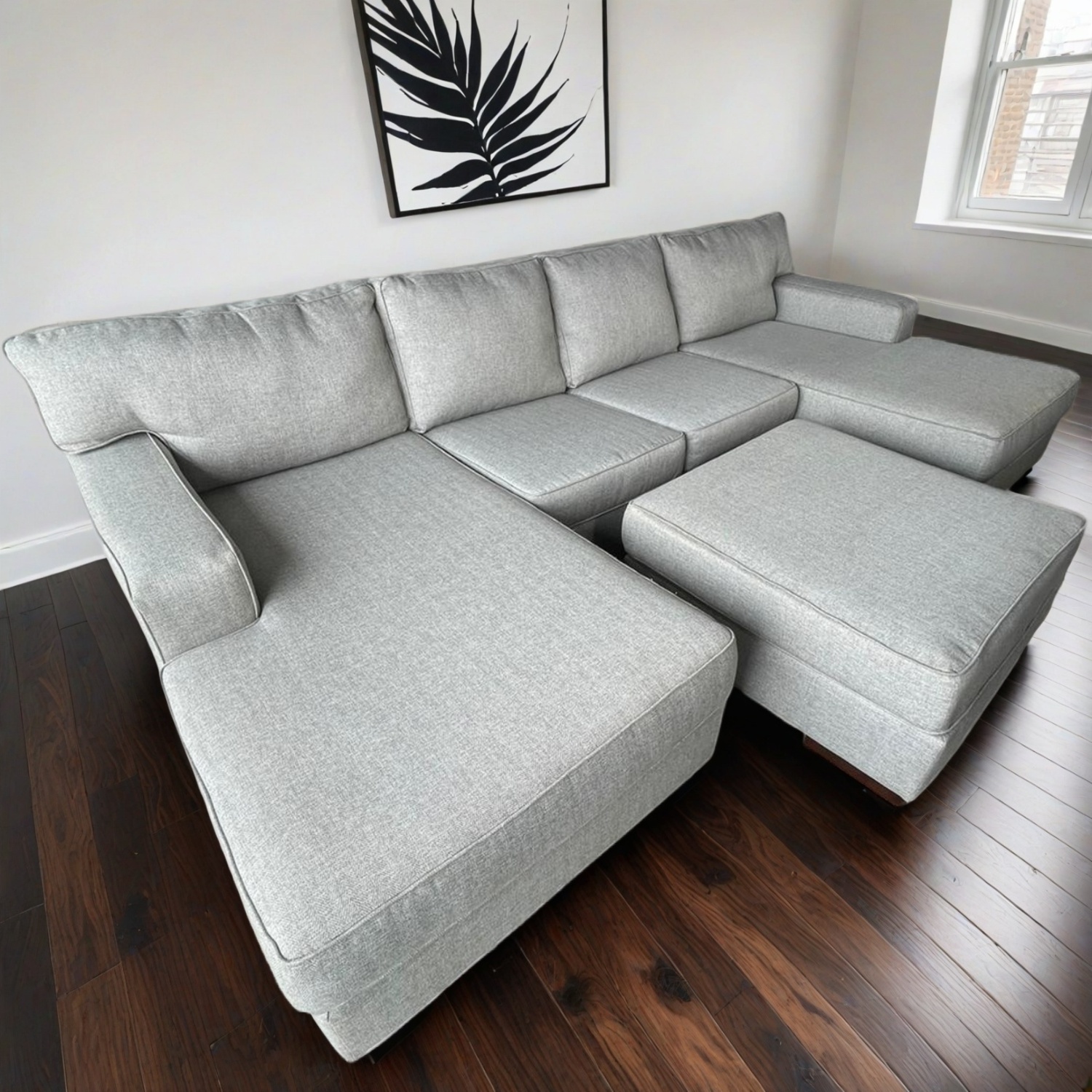 Double Chaise Sectional Couch with Ottoman Image #1 | Ivy Store