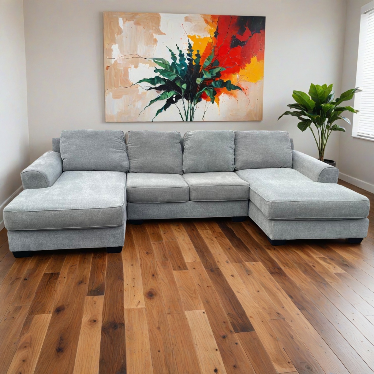 Gray Double Chaise Sectional Couch Image #2 | Ivy Store