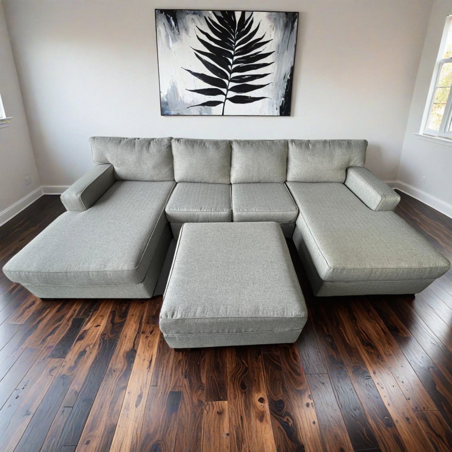 Double Chaise Sectional Couch with Ottoman Image #2 | Ivy Store