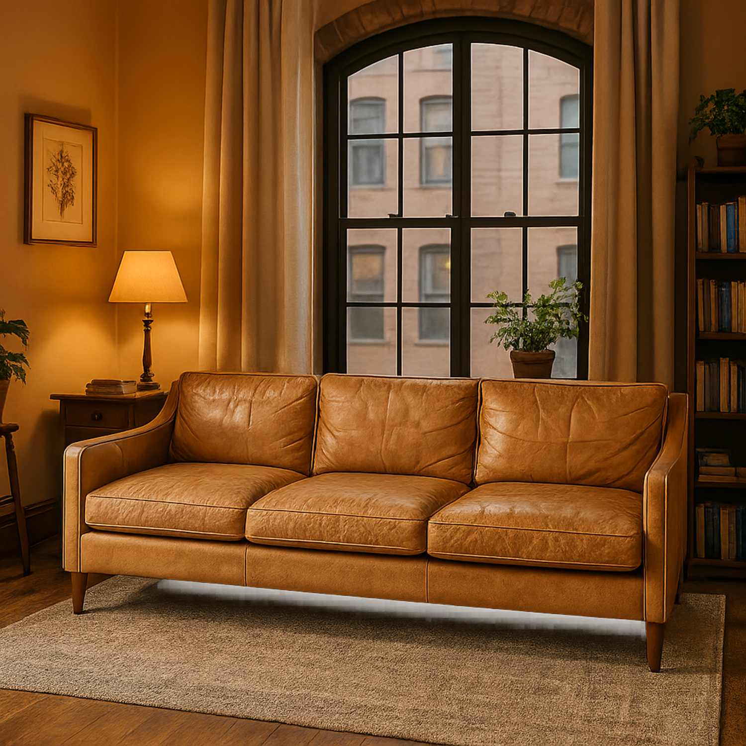West Elm Leather Hamilton Sofa image | Ivy Store