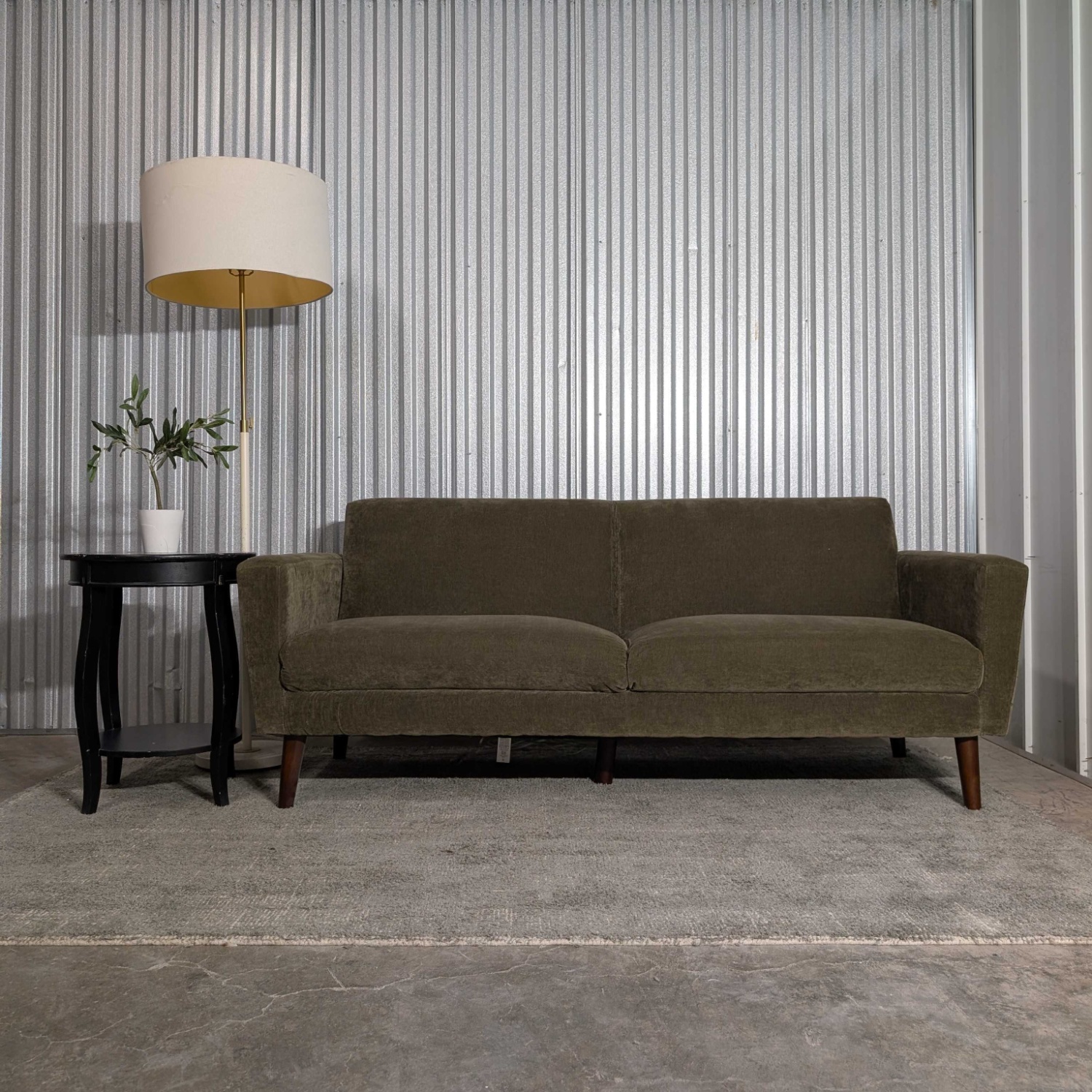 West Elm Oliver Velvet Sofa (Delivery Available) Image #1 | Ivy Store