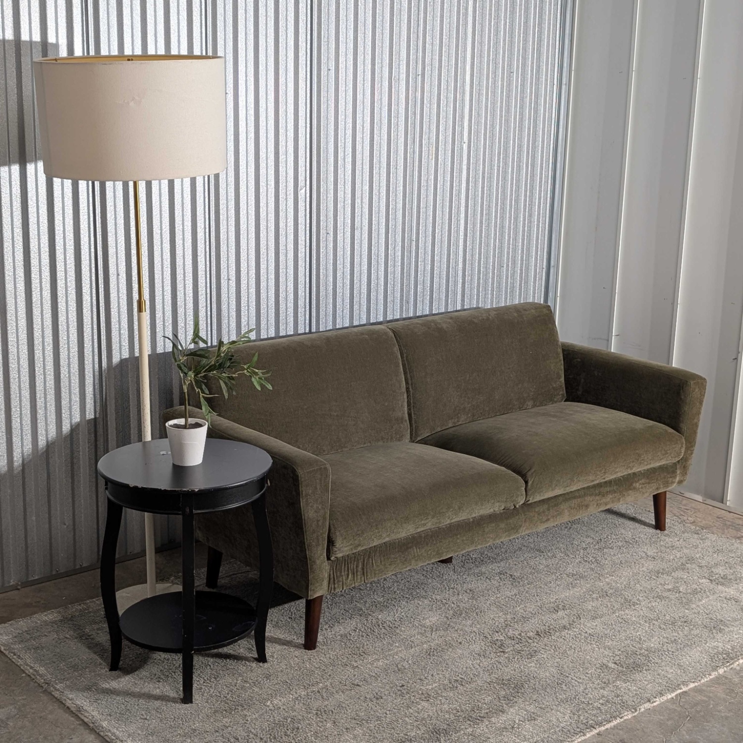 West Elm Oliver Velvet Sofa (Delivery Available) Image #2 | Ivy Store