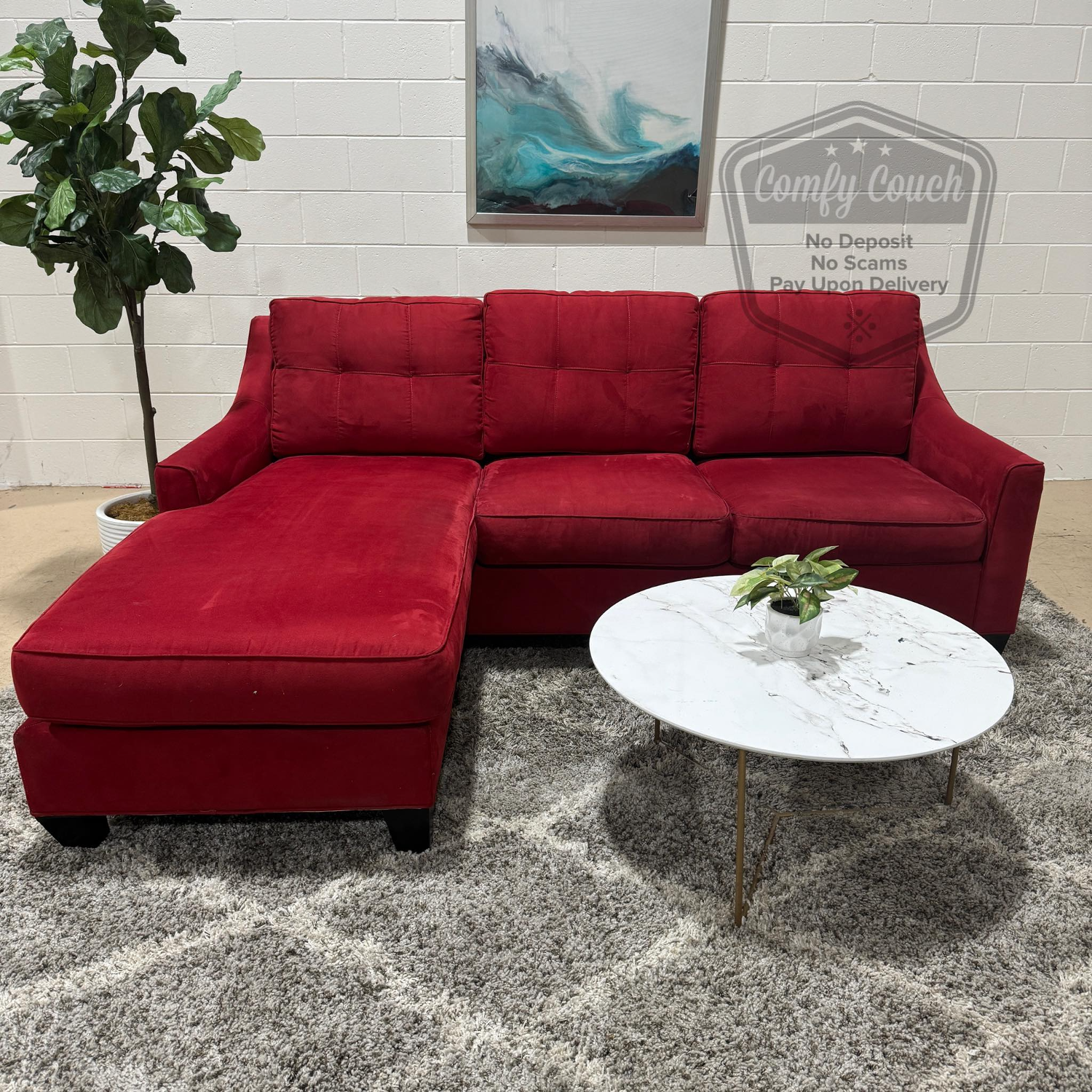 🔥 Red Reversible Sectional w/ pullout bed  (Delivery Available!! ) Image #1 | Ivy Store