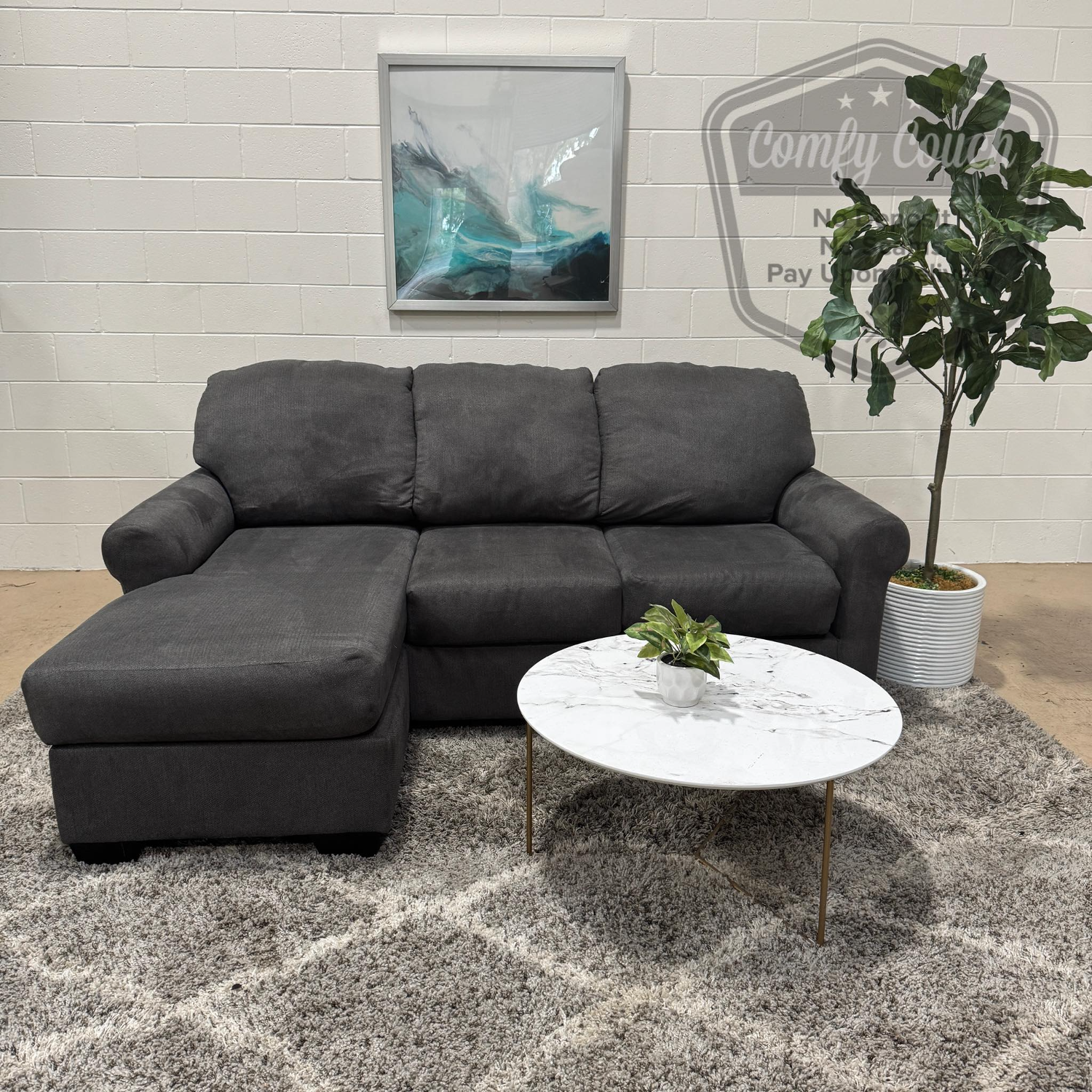 🛋️ Small Charcoal Sectional w Reversible Chaise(Delivery Available!! ) Image #2 | Ivy Store