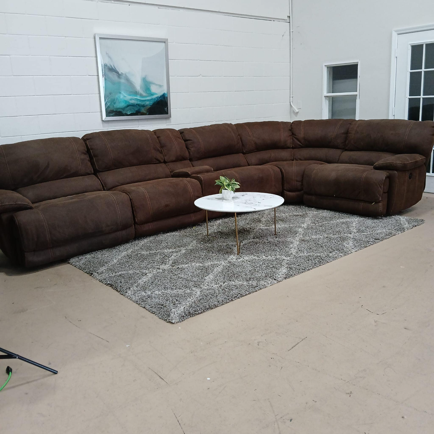 🛋️Brown Fabric Reclining Sectional Sofa (Delivery Available!! ) Image #2 | Ivy Store