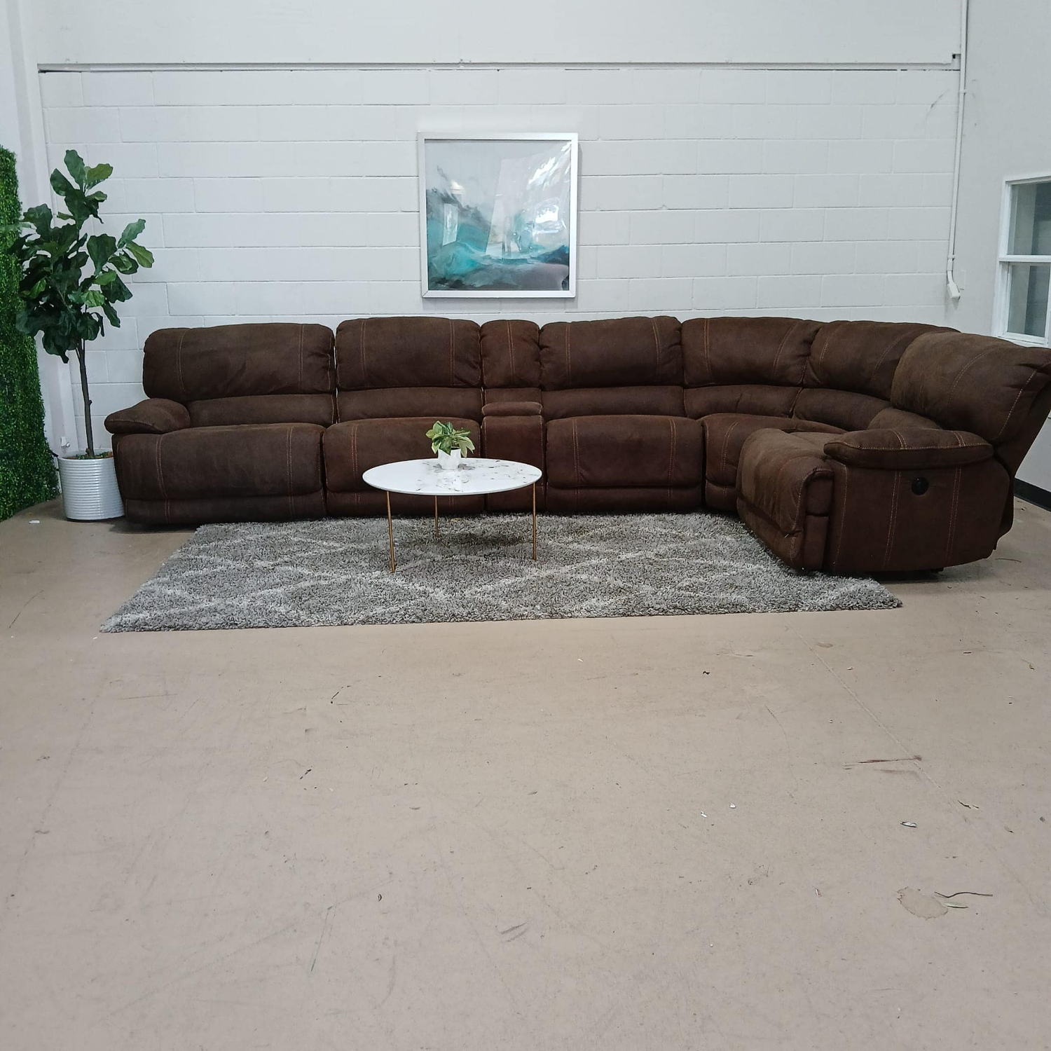 🛋️Brown Fabric Reclining Sectional Sofa (Delivery Available!! ) Image #1 | Ivy Store
