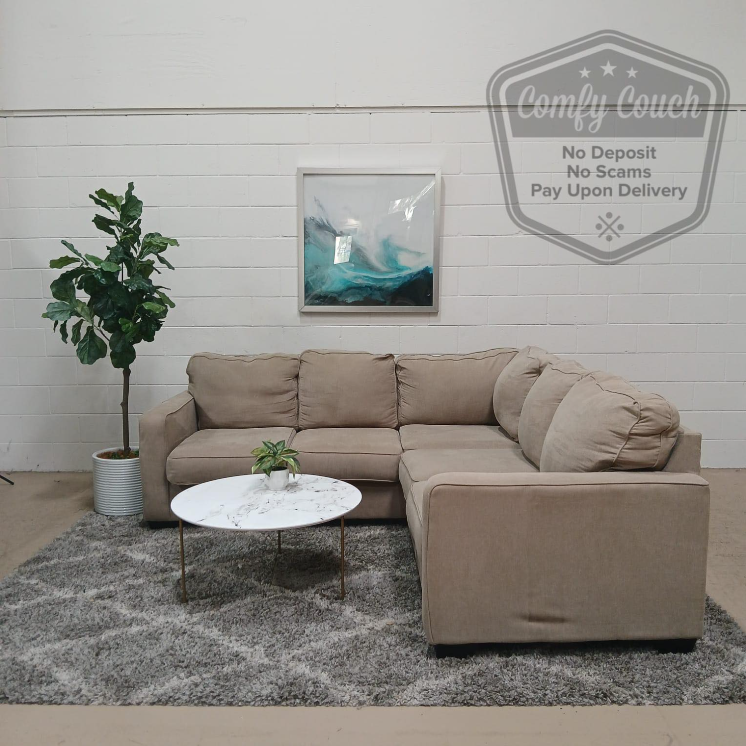  🛋️Tan Sectional Sofa (Delivery Available!! ) Image #1 | Ivy Store