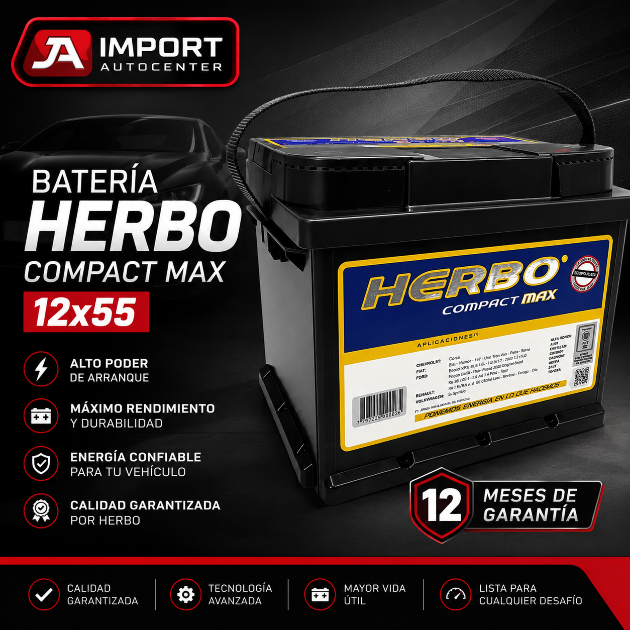 Batería HERBO 12x55 Compact Max - imagen 2