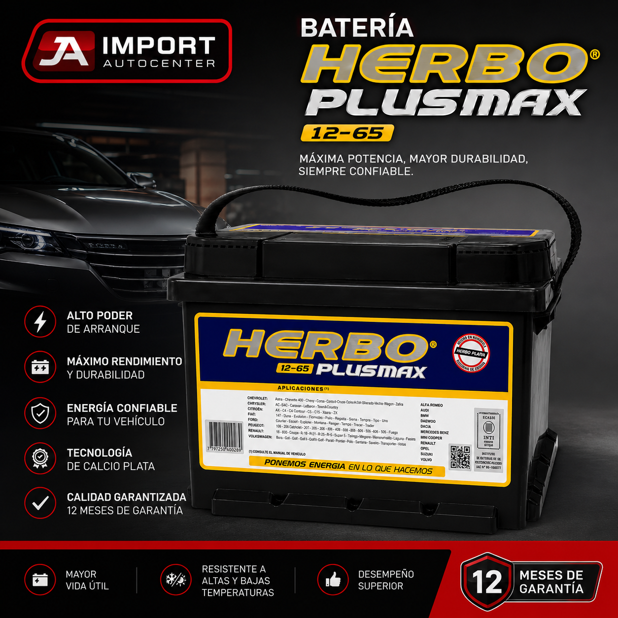 Batería HERBO 12x65 Plus Max - imagen 2
