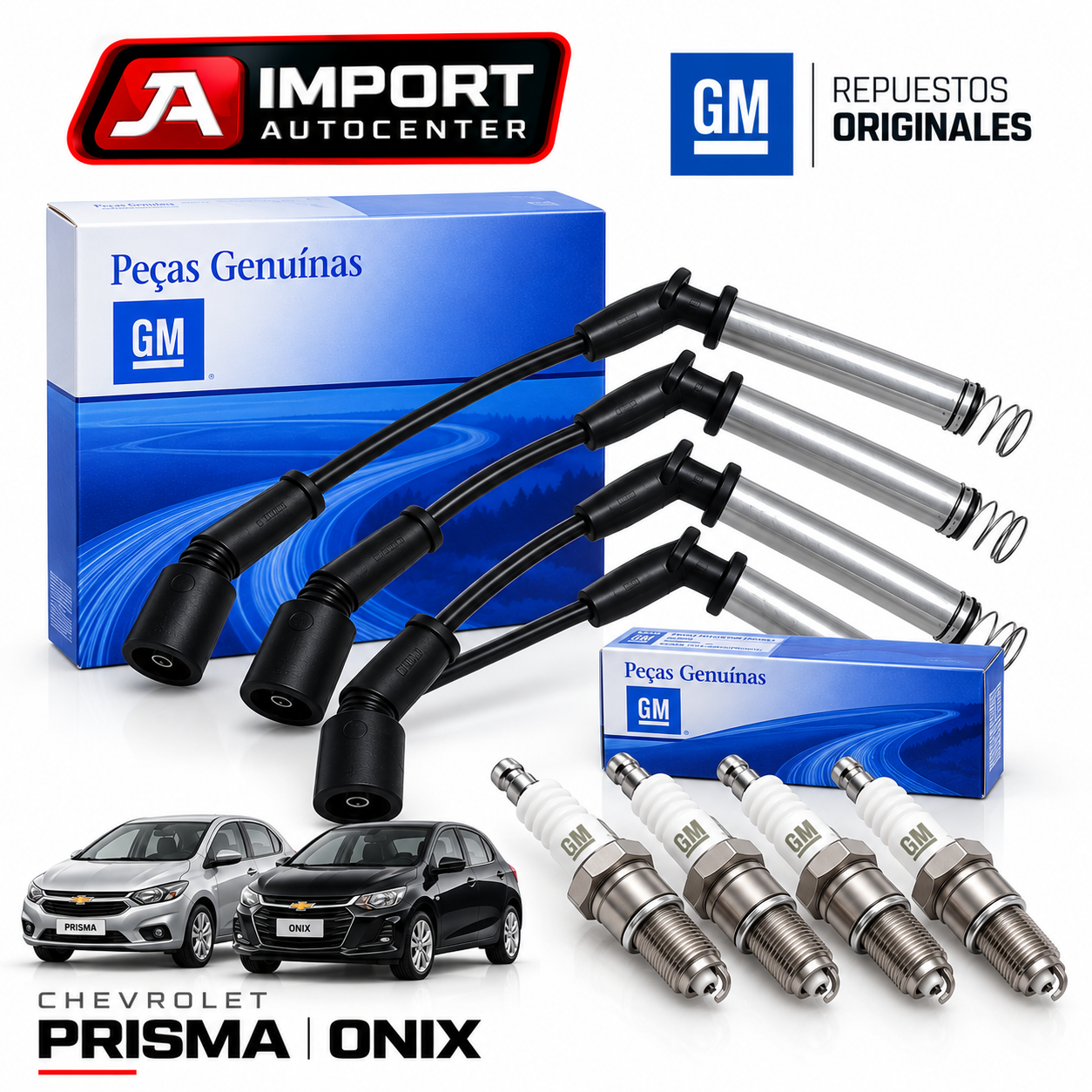 Kit De Cables Y Bujías Chevrolet Prisma-Ónix Gm Original